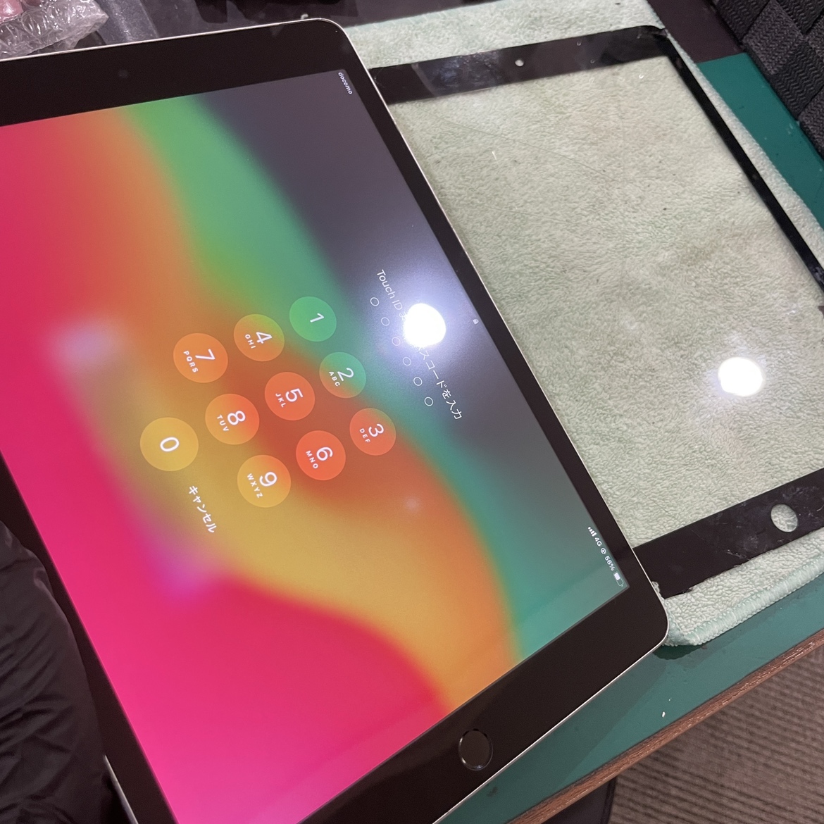 iPad第9世代のフロントガラス交換修理を行いました！〈春日市よりご
